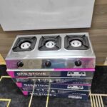 Amaze 3 Gas Burner Automatic Ignition Table Top Stainless Steel Heavy Body High Quality Non- Stick