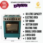 Euroken 3G+1(3 Gas+1 Hot Plate) 65x60 Standing Cooker EURO65 - Image 4