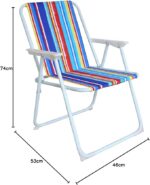 Rainbow Striped Folding Camping Chair, Fishing Chair, Director's Chair, Garden Chair (INDA-Exclusiv) - Image 2